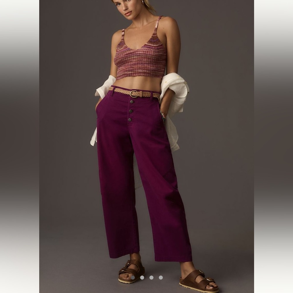 Anthropologie Pilcro button front barrel pants - Picture 2 of 5